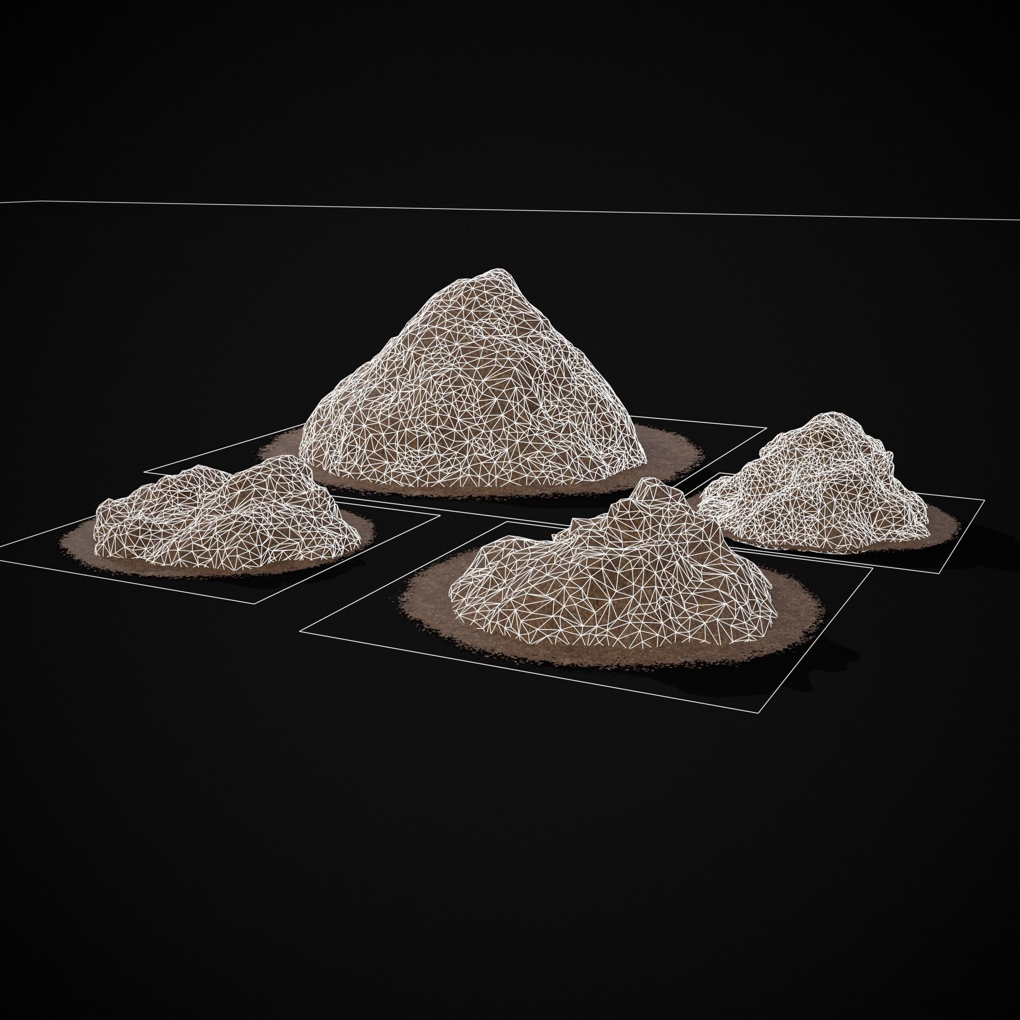 Wood Chip Piles Low-poly 3D model_4