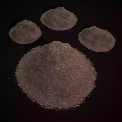 Wood Chip Piles Low-poly 3D model
