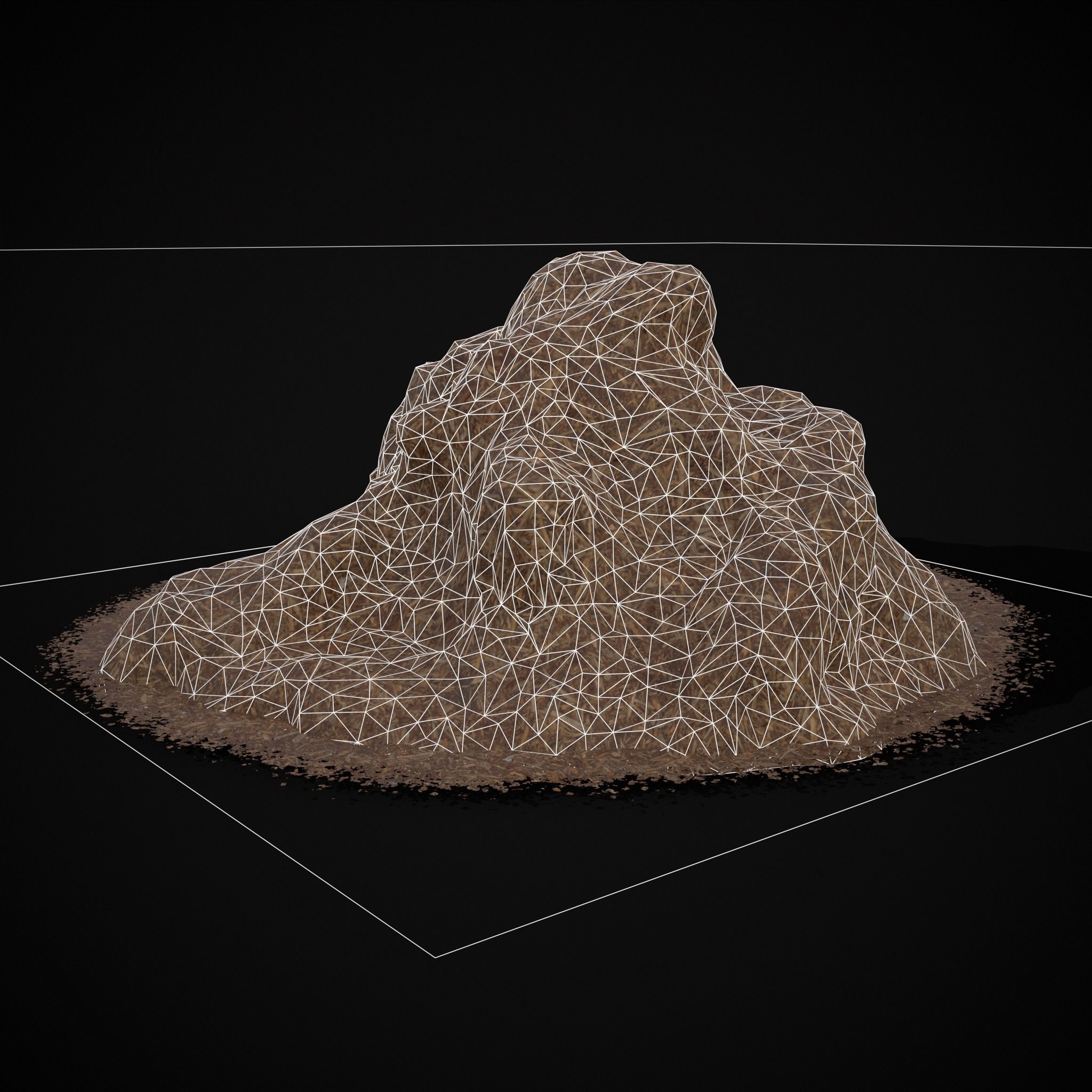 Wood Chip Piles Low-poly 3D model_16