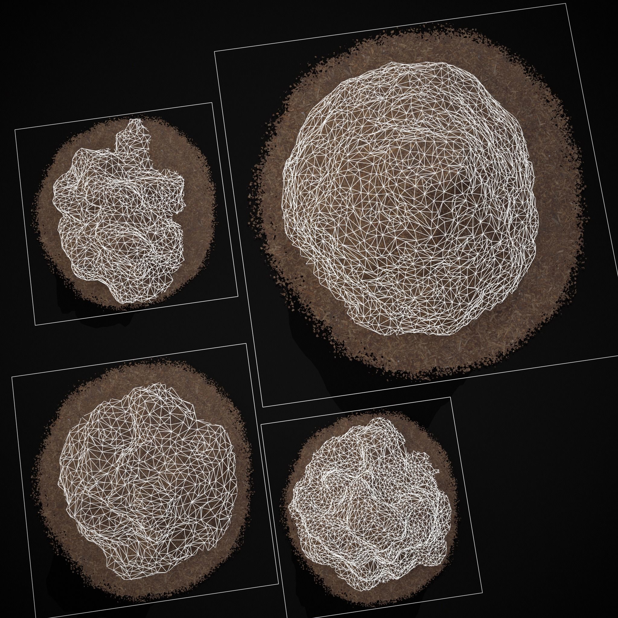 Wood Chip Piles Low-poly 3D model_6