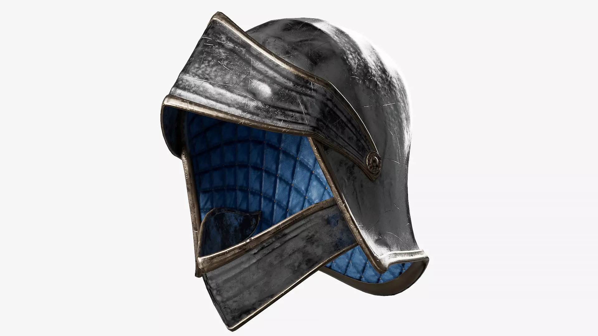 Female Knight Helmet Armor MidPoly 3D model_0