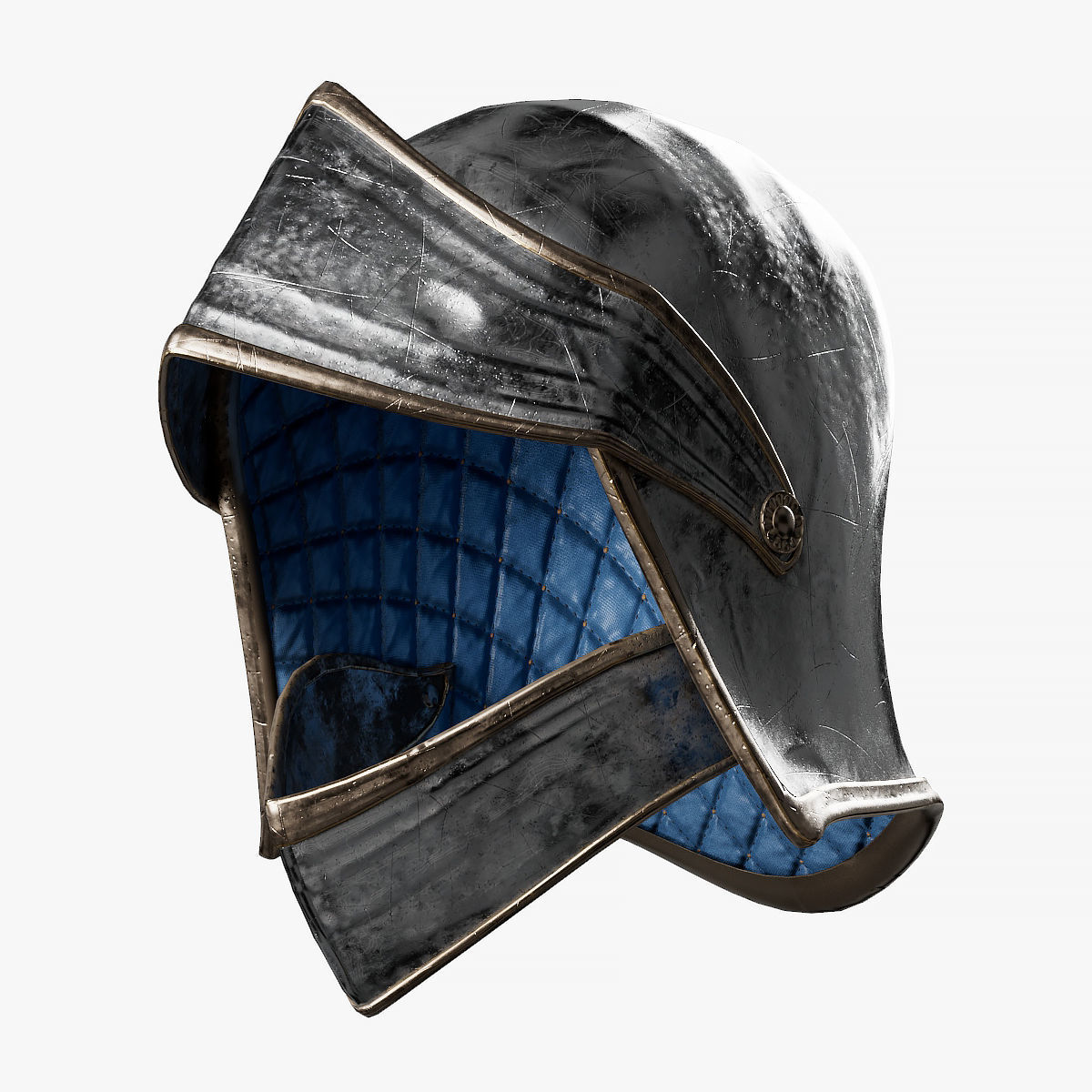 Female Knight Helmet Armor MidPoly 3D model_1
