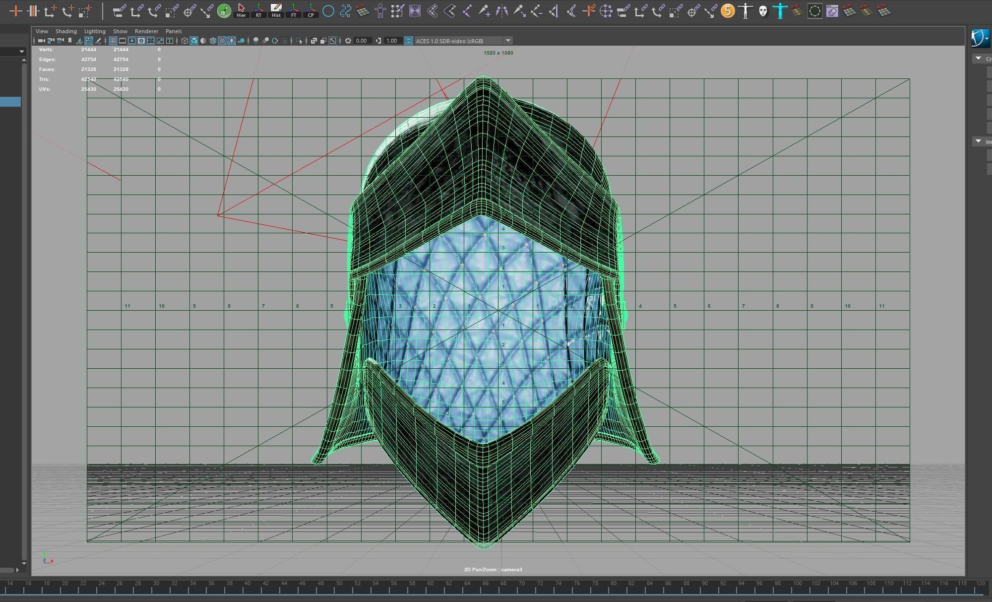 Female Knight Helmet Armor MidPoly 3D model_7
