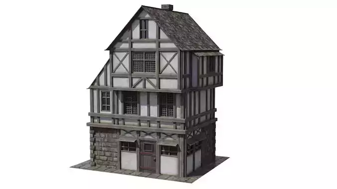 3D Medieval House Village 1
