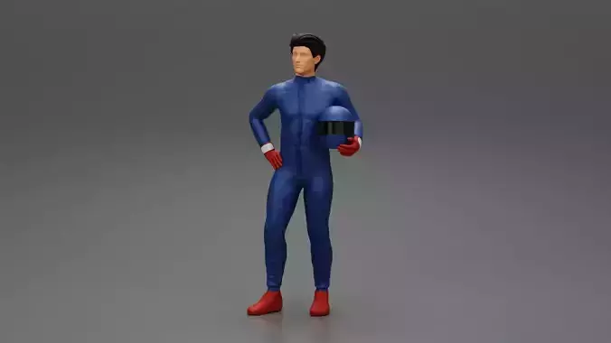 motorbike carrying his helmet