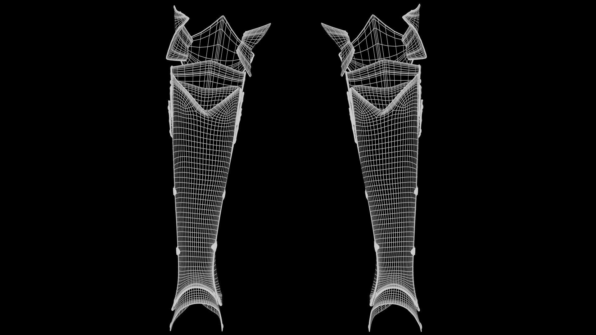  Female Knight Knee Ankle Armor MidPoly 3D model_8