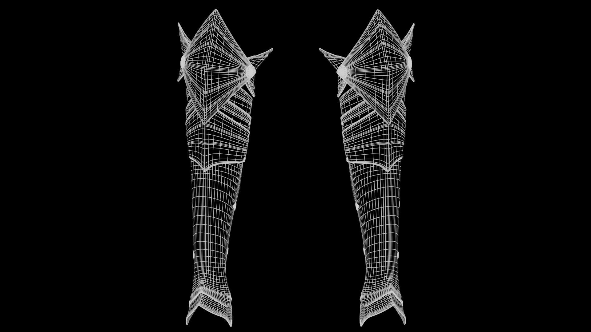  Female Knight Knee Ankle Armor MidPoly 3D model_7