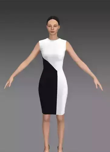 dress black and white color block 