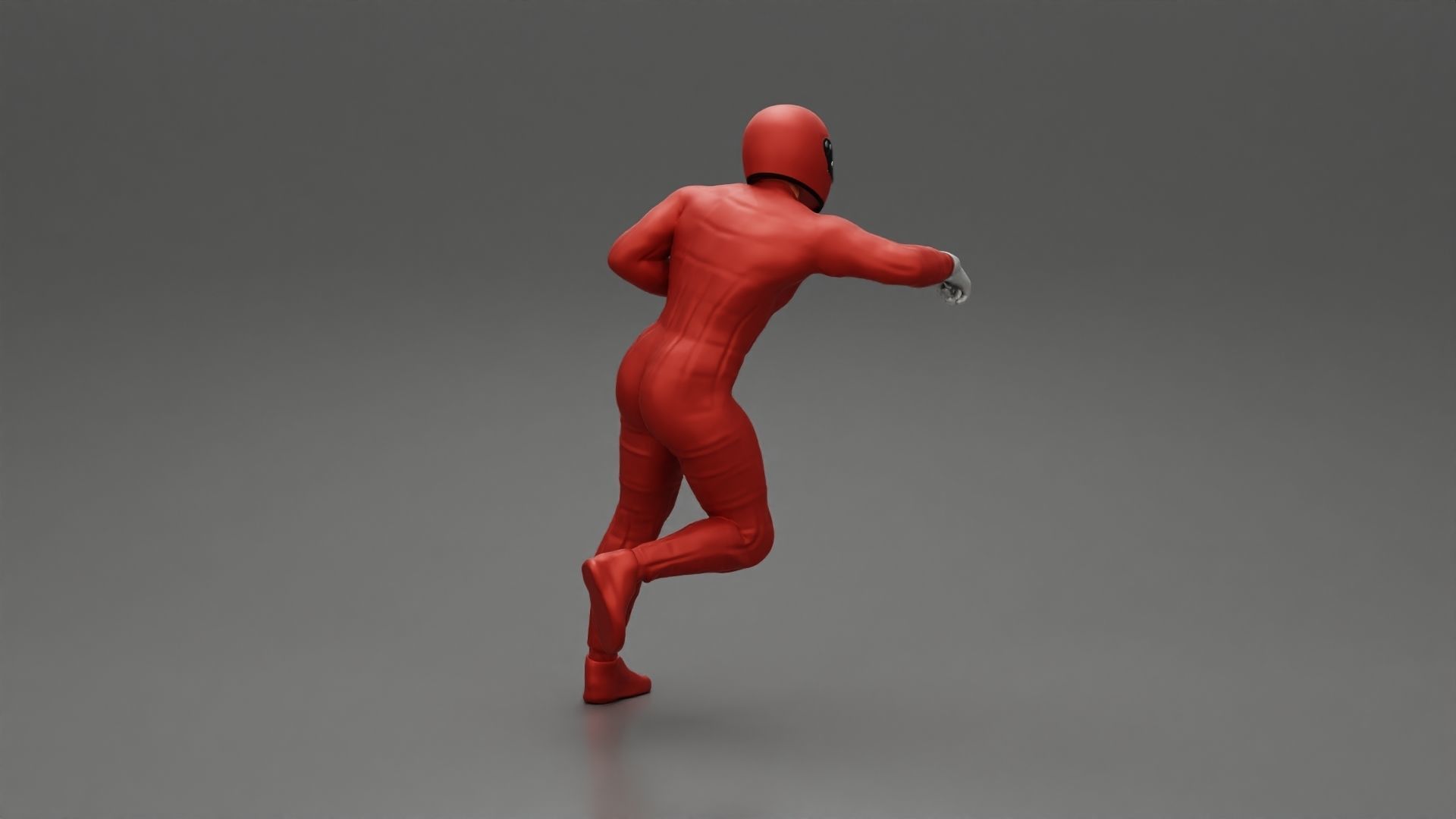 Motorbiker standing pushing his motorbike 3D print model_3