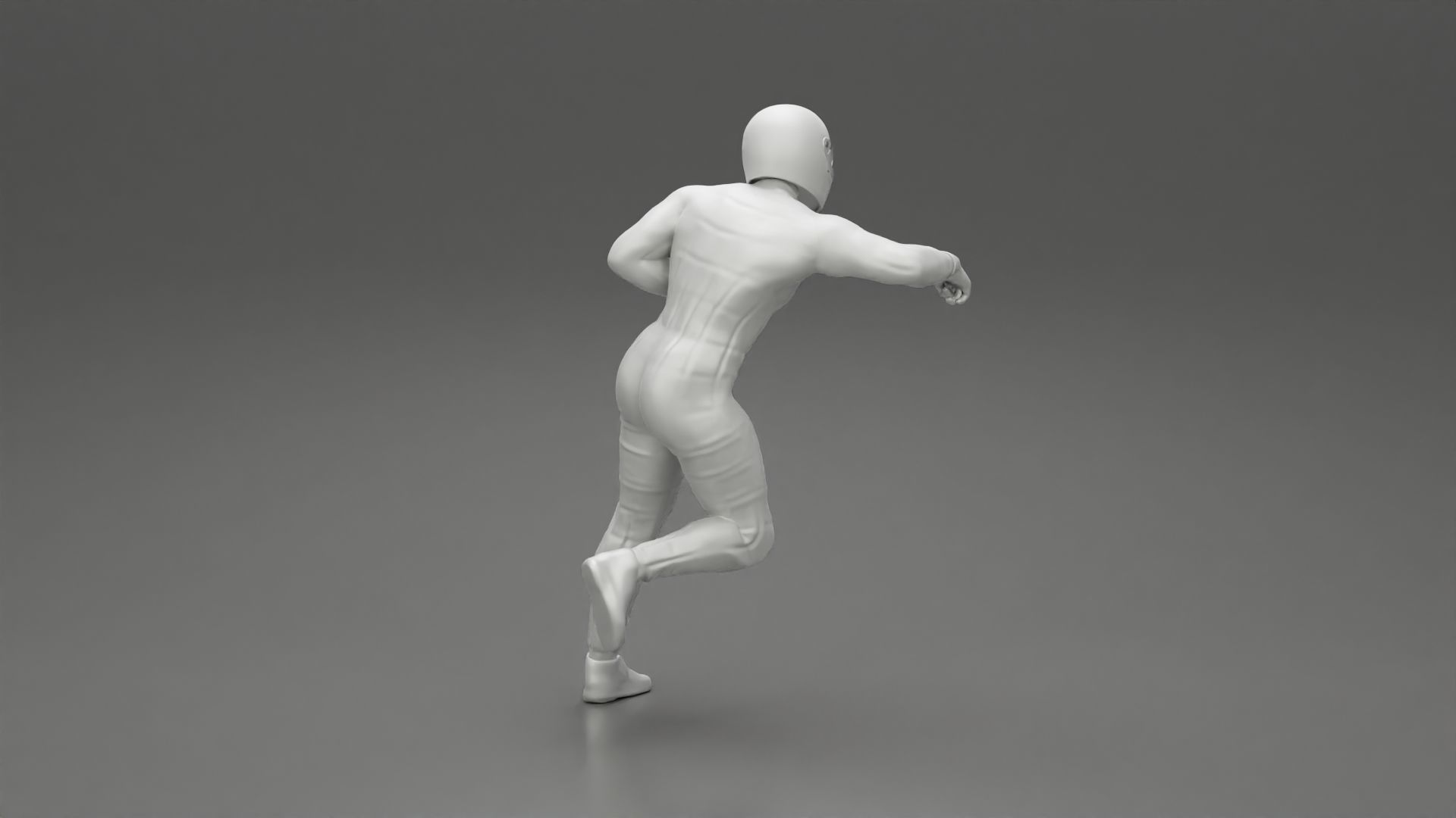 Motorbiker standing pushing his motorbike 3D print model_9