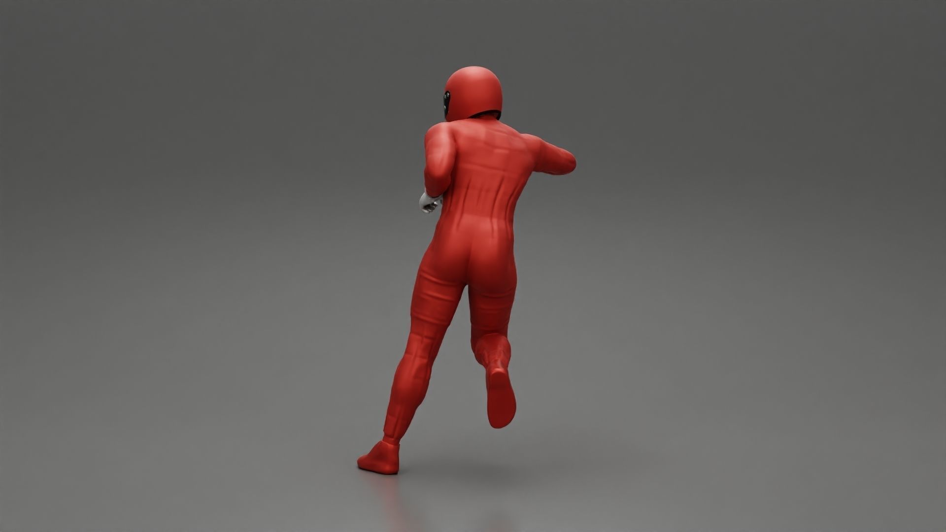 Motorbiker standing pushing his motorbike 3D print model_4