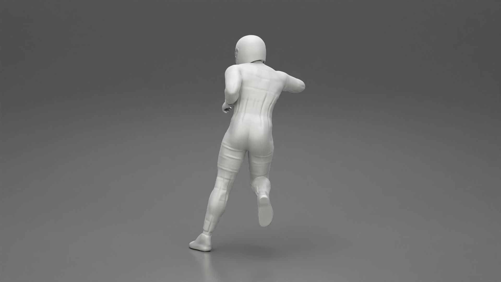 Motorbiker standing pushing his motorbike 3D print model_10