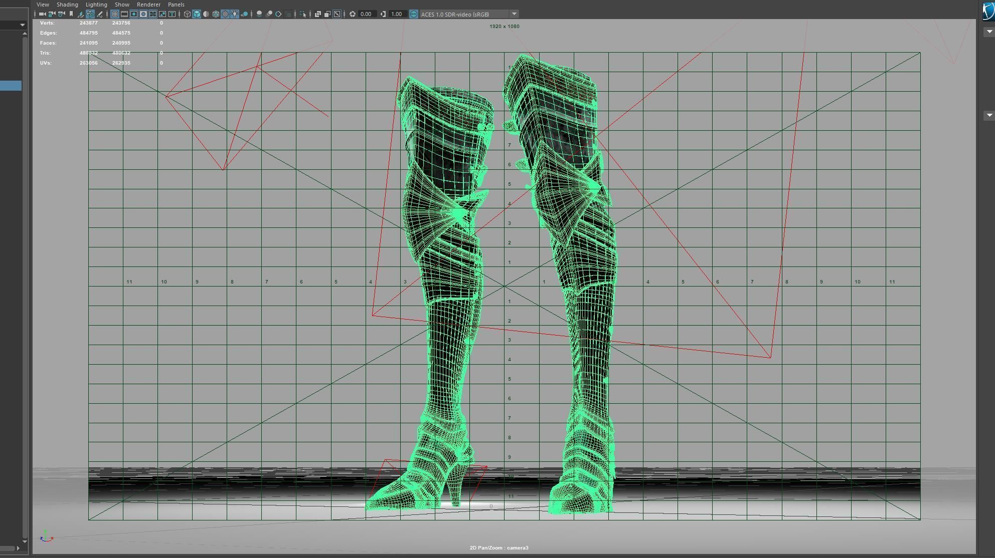 Female Knight Leg Armor Set Armor MidPoly 3D model_11