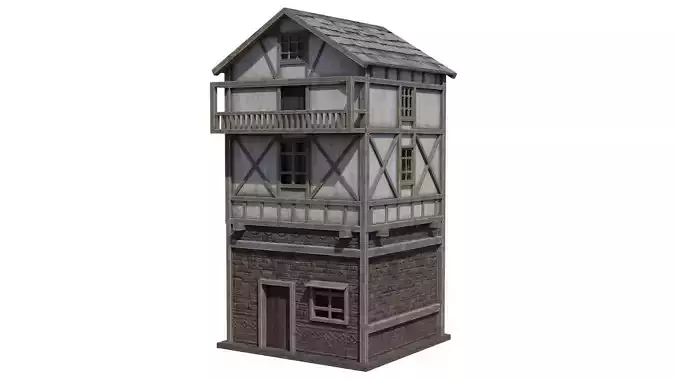 3D Medieval House Village 1