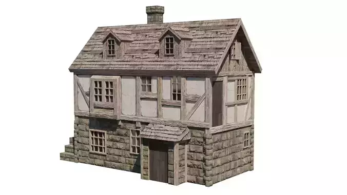3D Medieval House Village 3