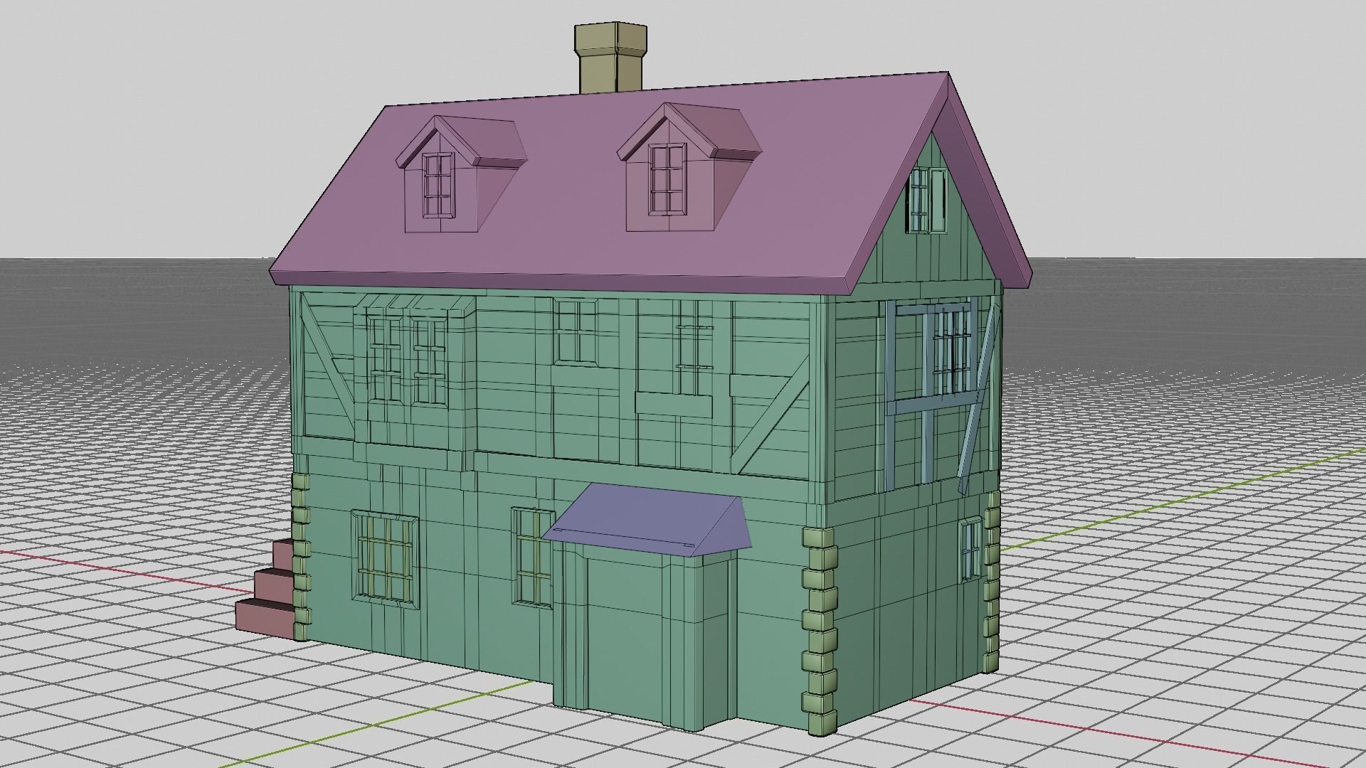 3D Medieval House Village 3 3D model_5