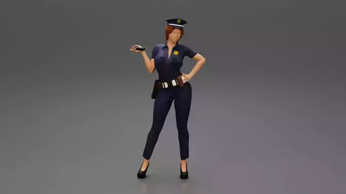 sexy officer police woman posing