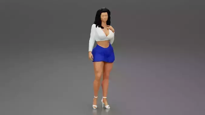 Young woman in a short skirt