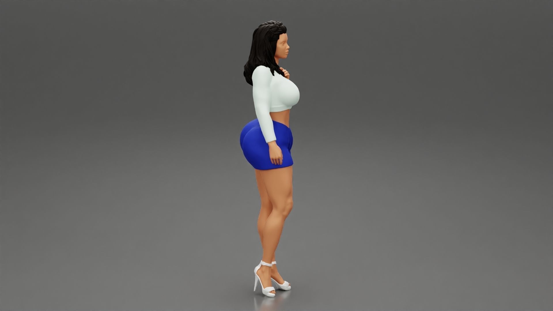 Young woman in a short skirt 3D model 3D printable | CGTrader