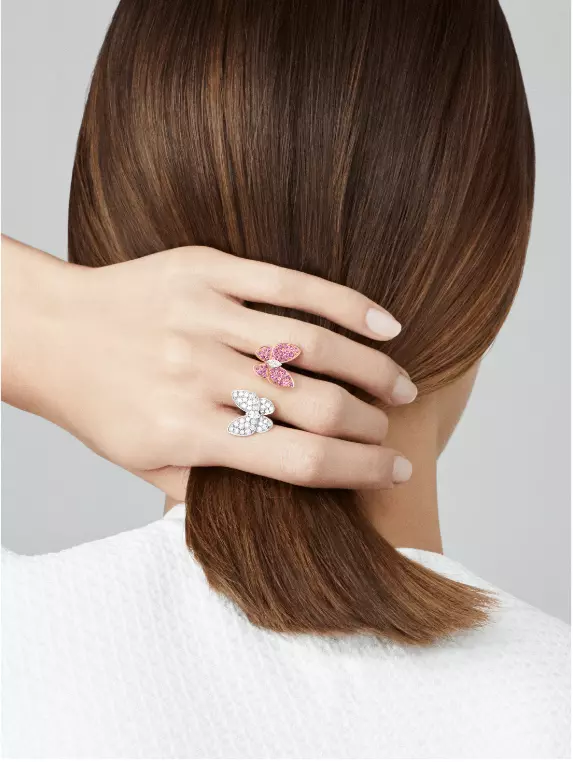 Van Cleef  Arpels  Two Butterfly Between the Finger ring  3D print model_0