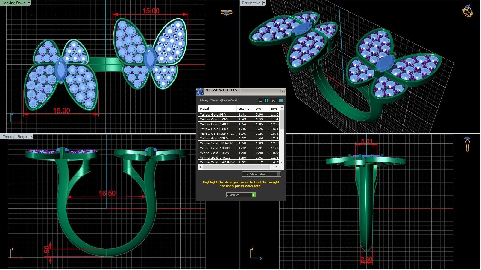 Van Cleef  Arpels  Two Butterfly Between the Finger ring  3D print model_1