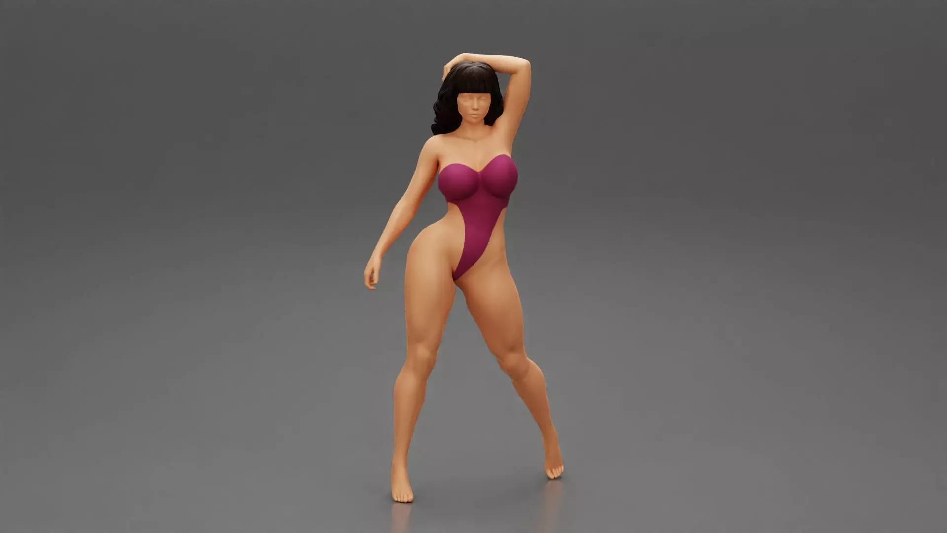 Beautiful Girl Wearing a Monokini 3D print model
