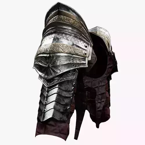 Female Knight Shoulder Armor Set MidPoly 3D model Female Knight Shoulder Armor Set MidPoly 3D model
