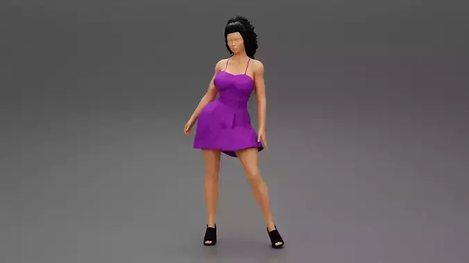 Beautiful Woman Wearing Dress And High Heels