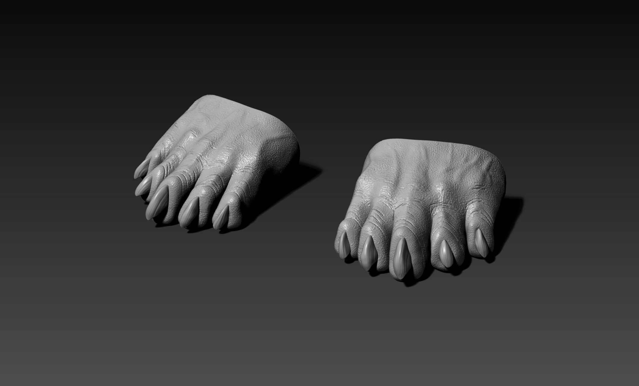 Black Krrsantan Toes Feet cosplay 3D print model_5