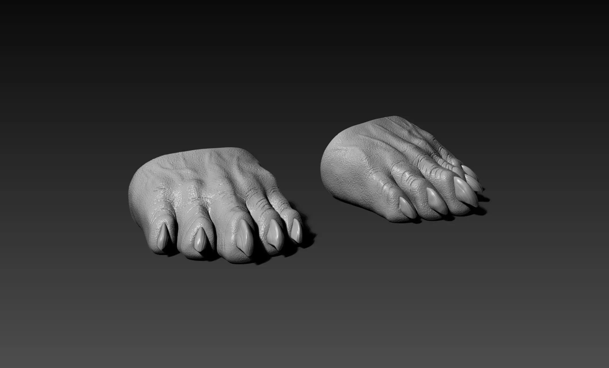 Black Krrsantan Toes Feet cosplay 3D print model_0