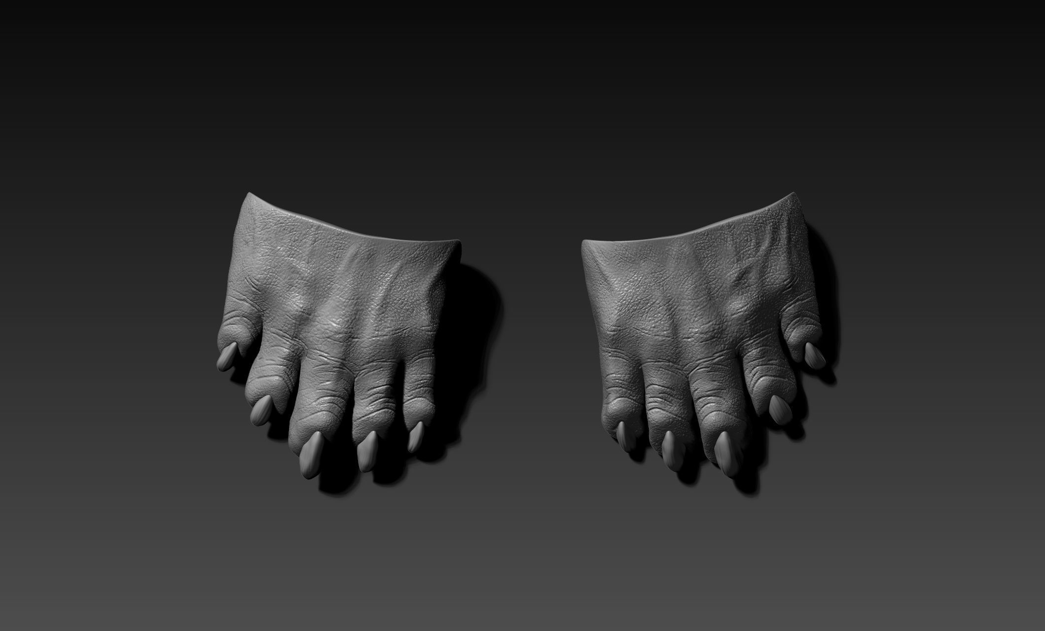 Black Krrsantan Toes Feet cosplay 3D print model_9