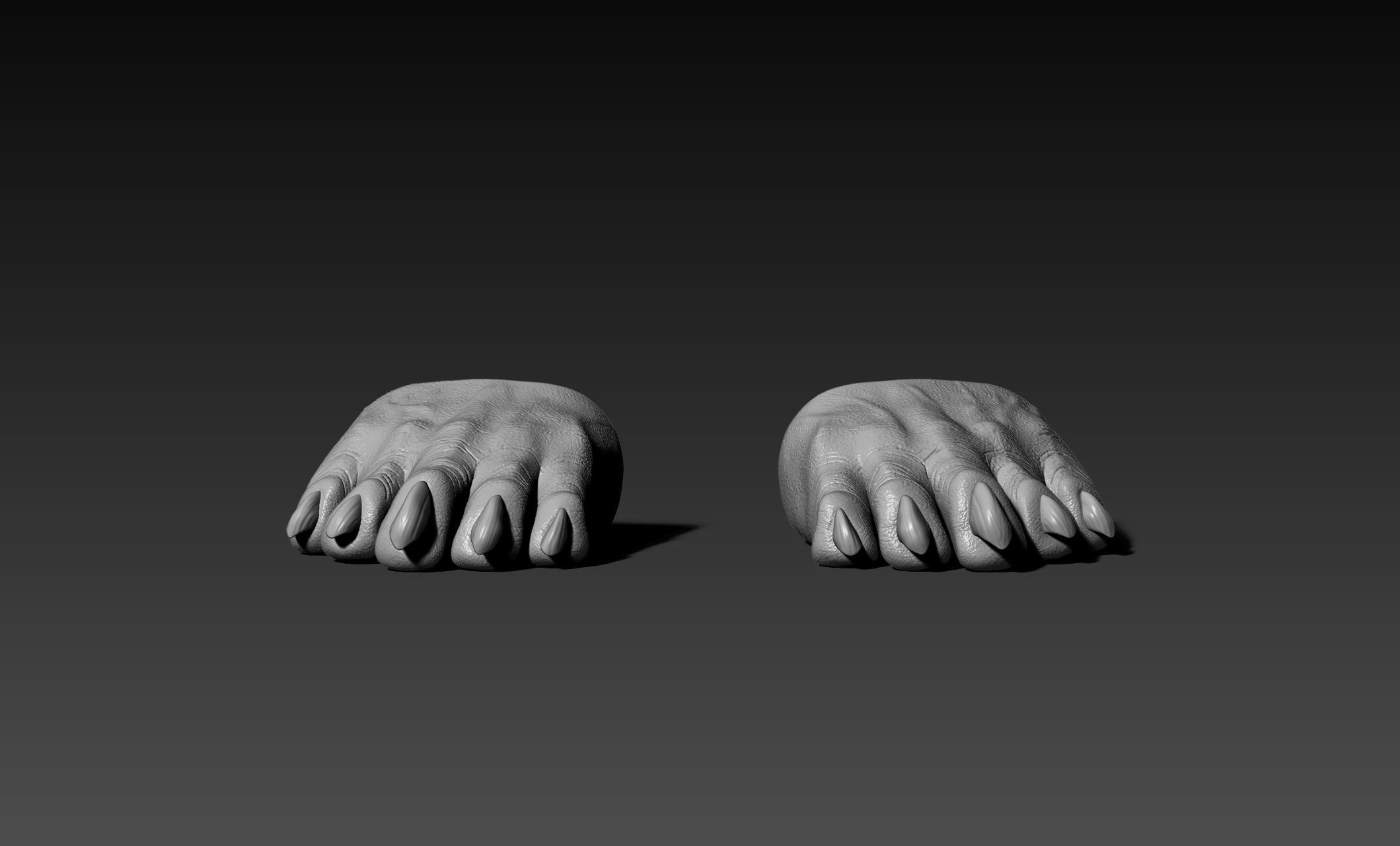 Black Krrsantan Toes Feet cosplay 3D print model_2