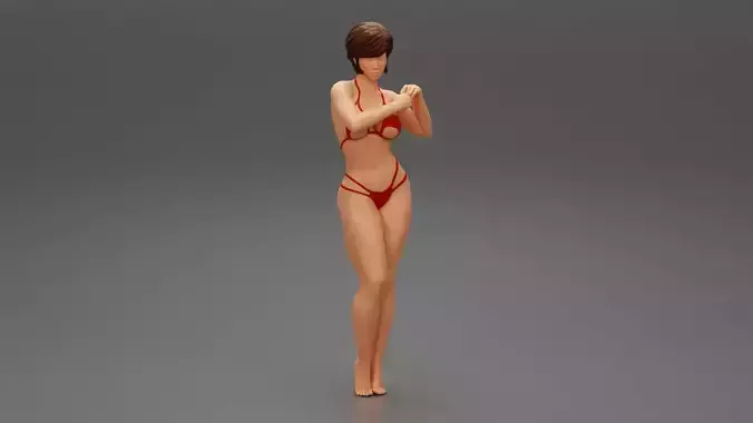 Sexy Woman Body In Summer Fashion Bikini with short hair