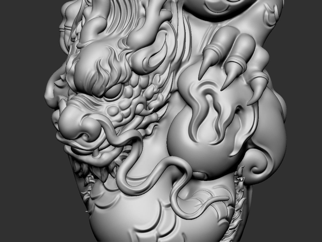 dragon bust of woman 3D print model_6