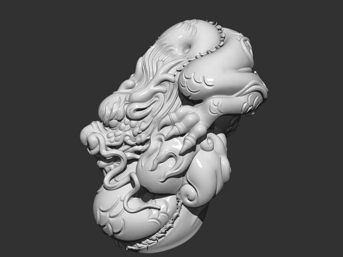 dragon bust of woman 3D print model_1