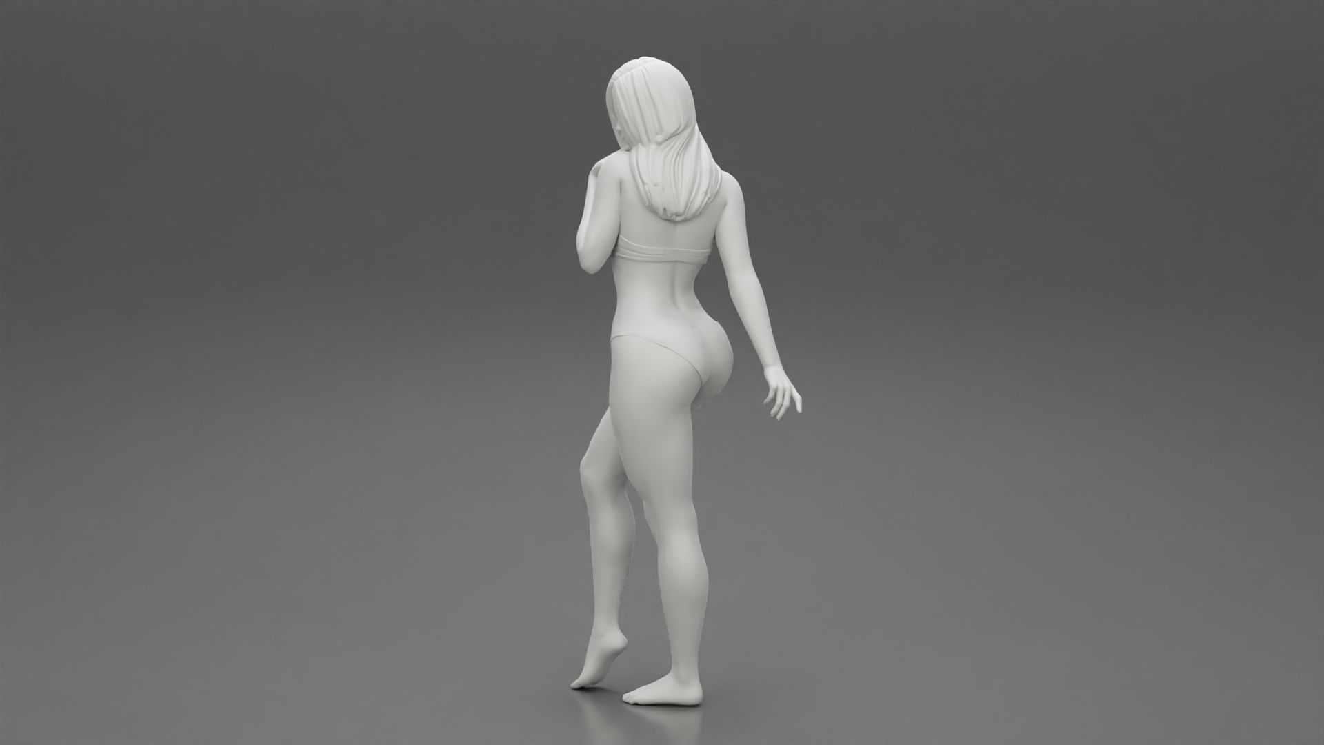 Beautiful Woman In Bikini Posing On Beach 3D print model_9