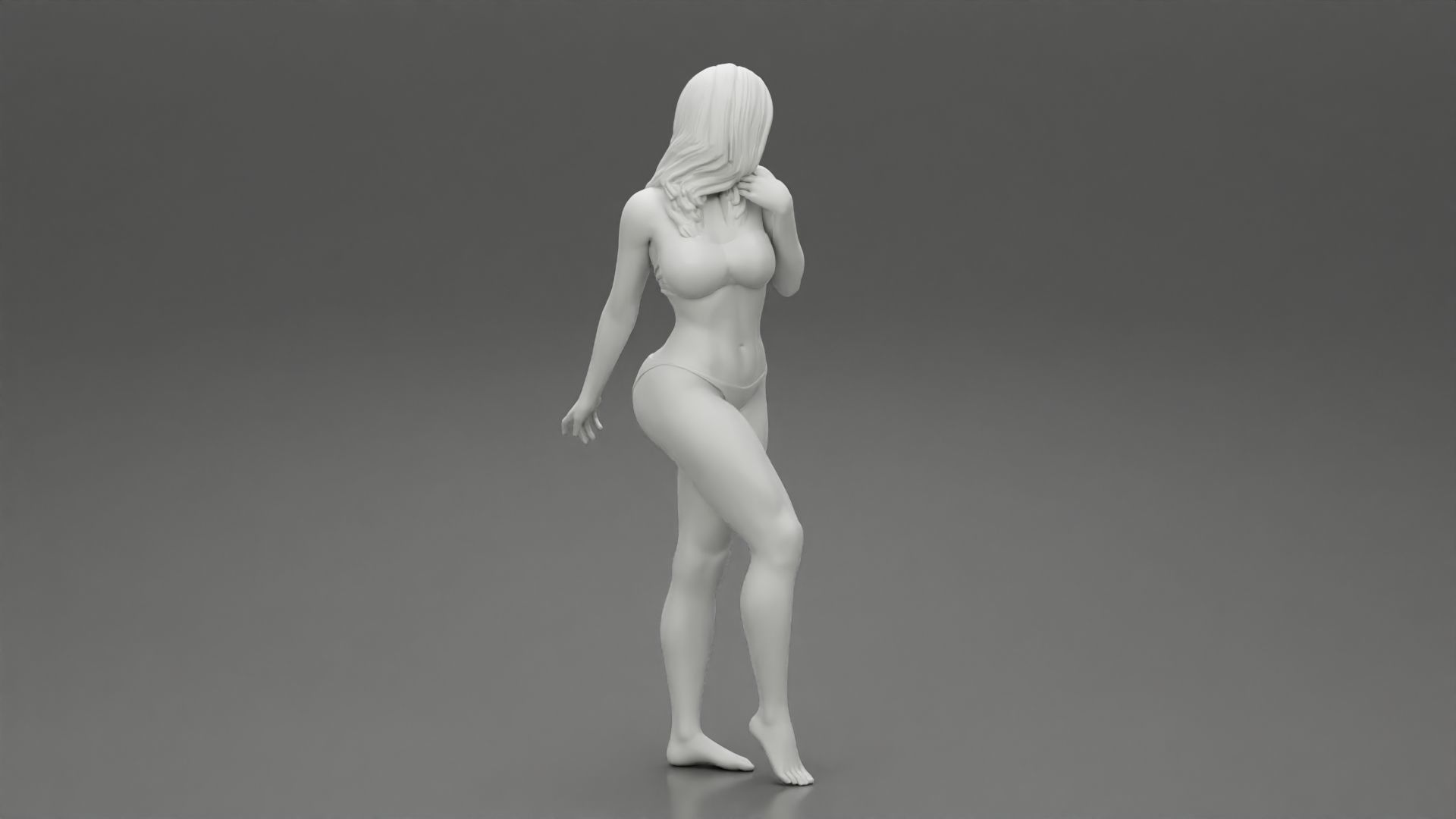 Beautiful Woman In Bikini Posing On Beach 3D print model_6