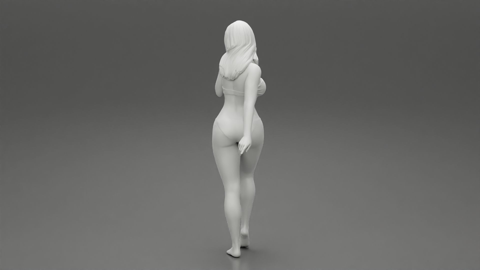 Beautiful Woman In Bikini Posing On Beach 3D print model_8