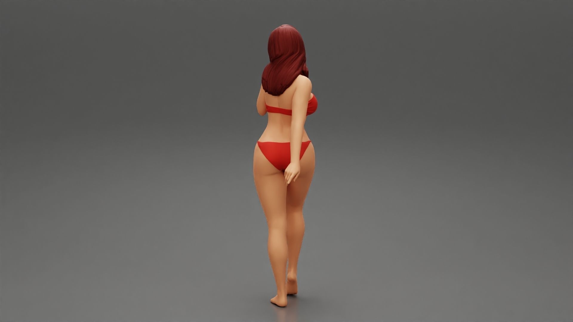 Beautiful Woman In Bikini Posing On Beach 3D print model_2