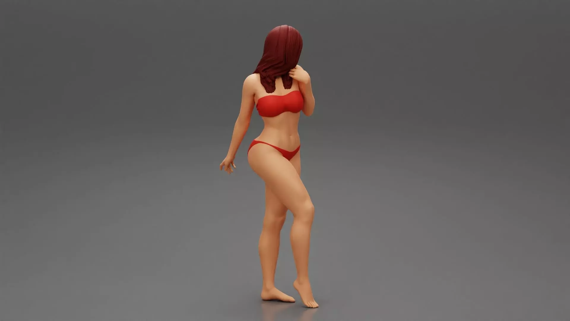Beautiful Woman In Bikini Posing On Beach 3D print model_0