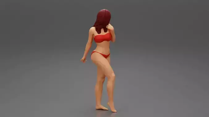 Beautiful Woman In Bikini Posing On Beach