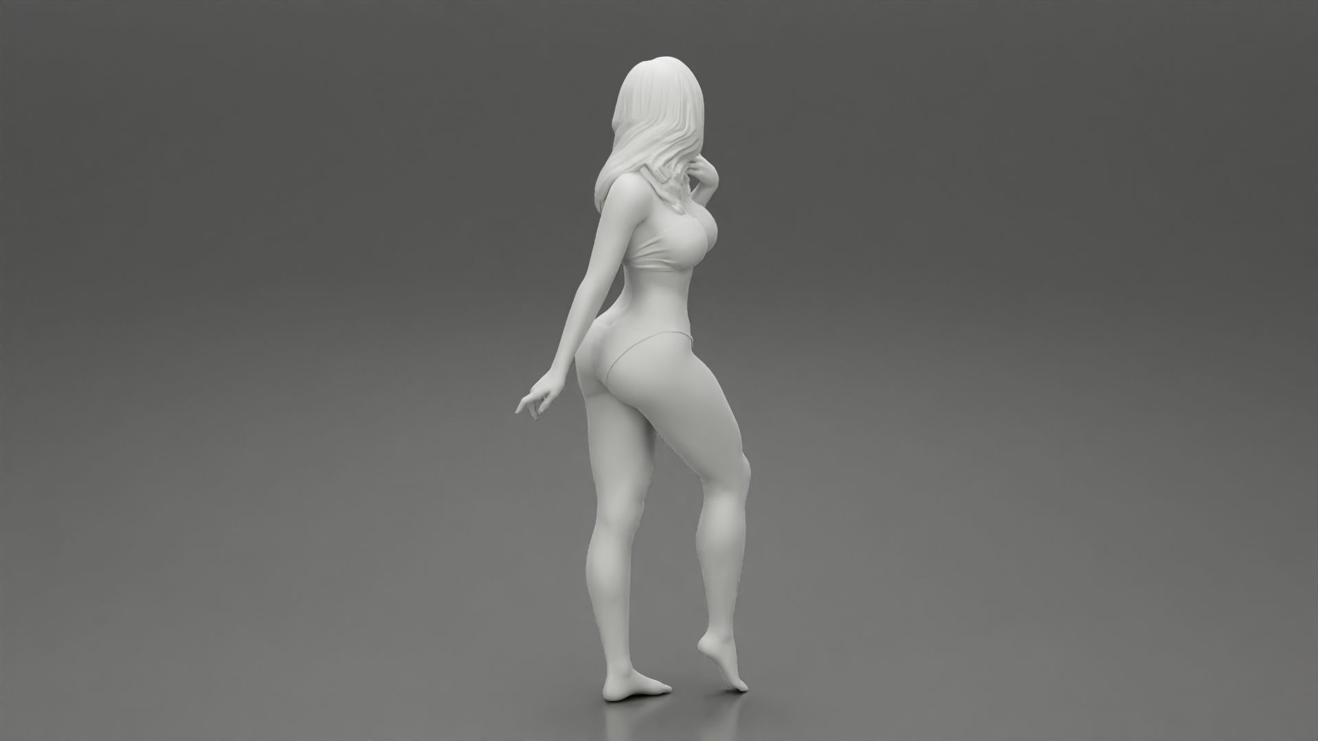 Beautiful Woman In Bikini Posing On Beach 3D print model_7