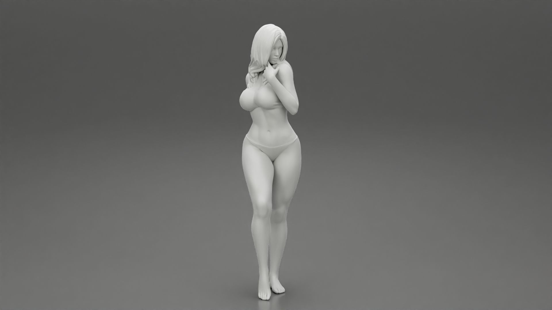 Beautiful Woman In Bikini Posing On Beach 3D print model_11