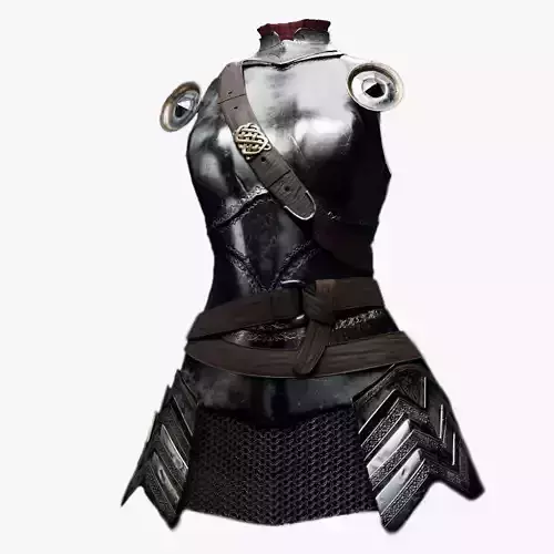  Female Knight Body Armor Set LowPoly Low-poly 3D model