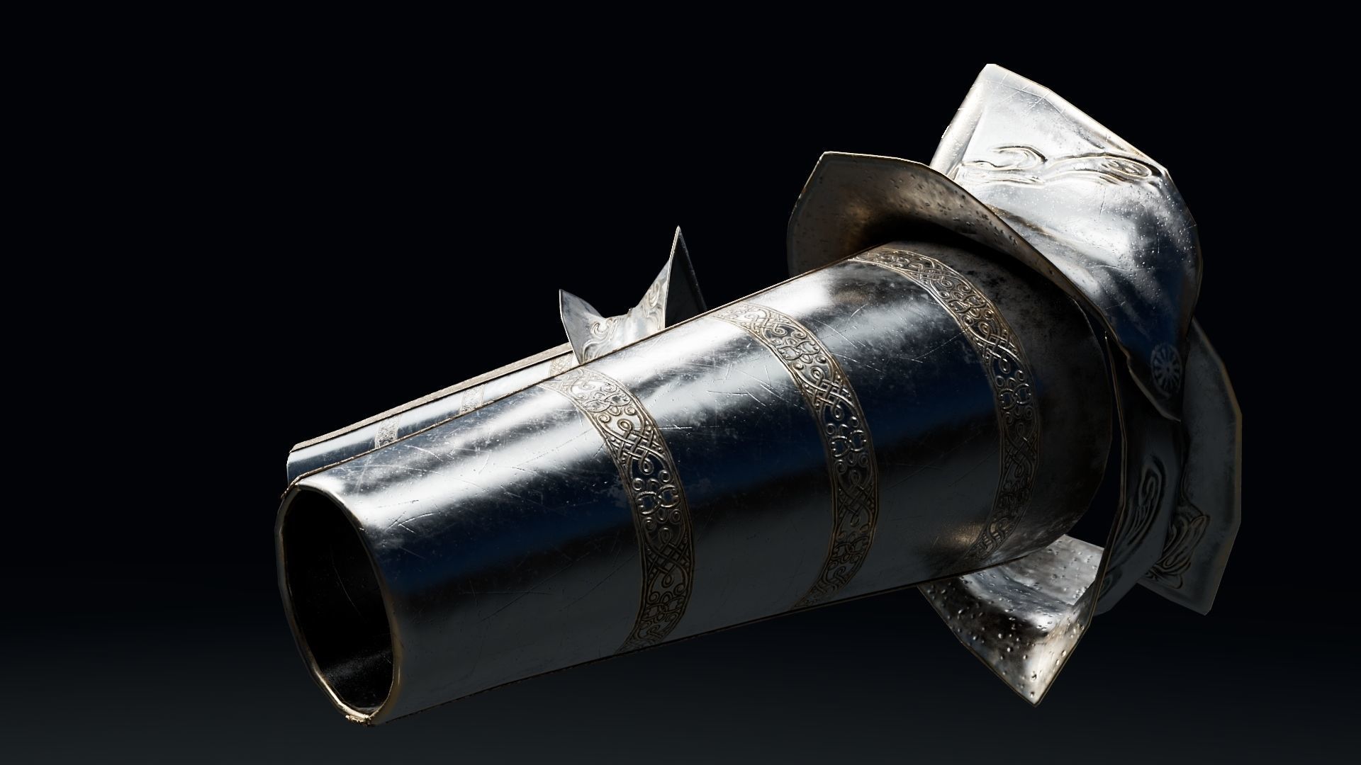 Female Knight Elbow Wrist LowPoly Low-poly 3D model_3