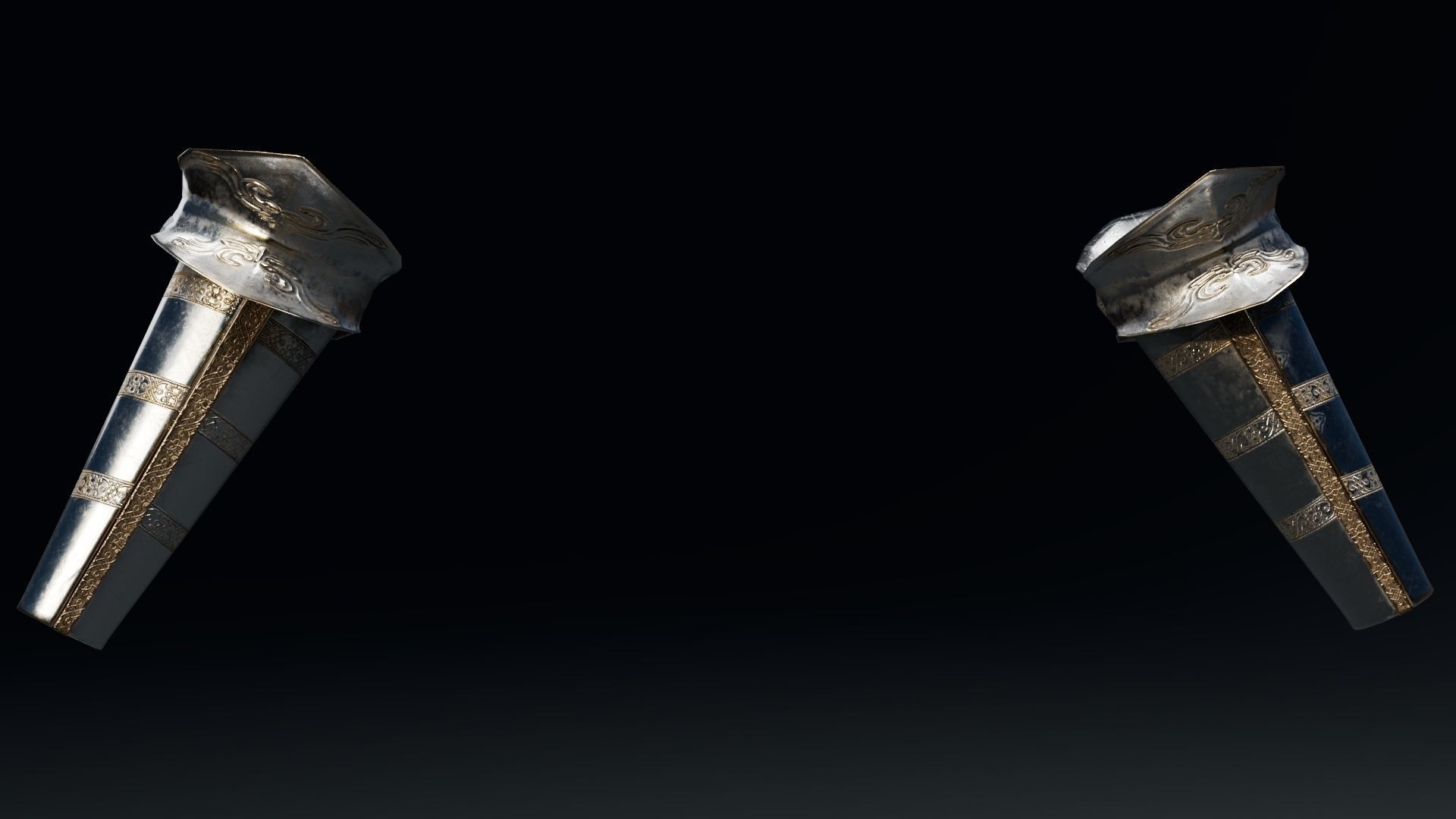 Female Knight Elbow Wrist LowPoly Low-poly 3D model_2