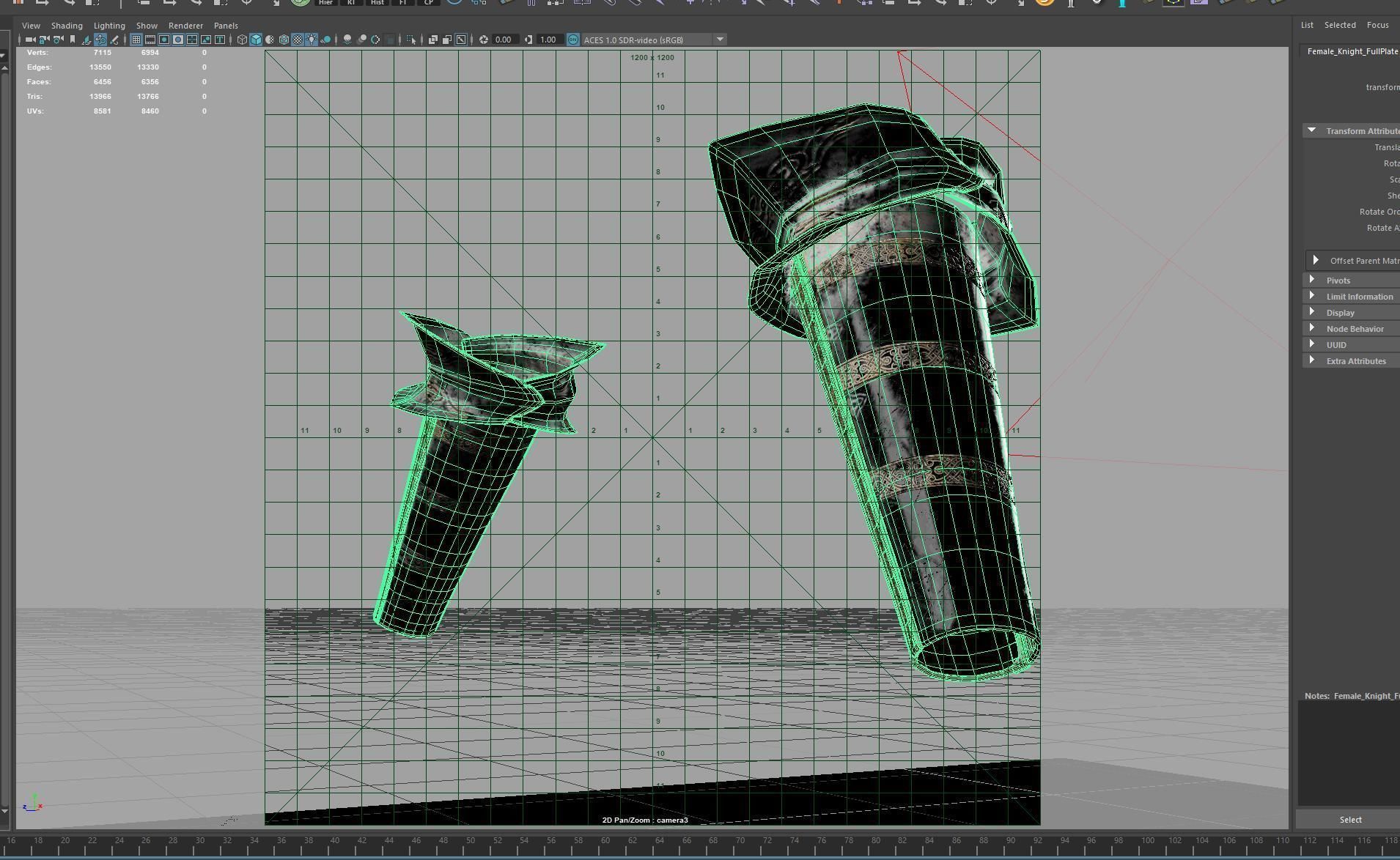 Female Knight Elbow Wrist LowPoly Low-poly 3D model_8