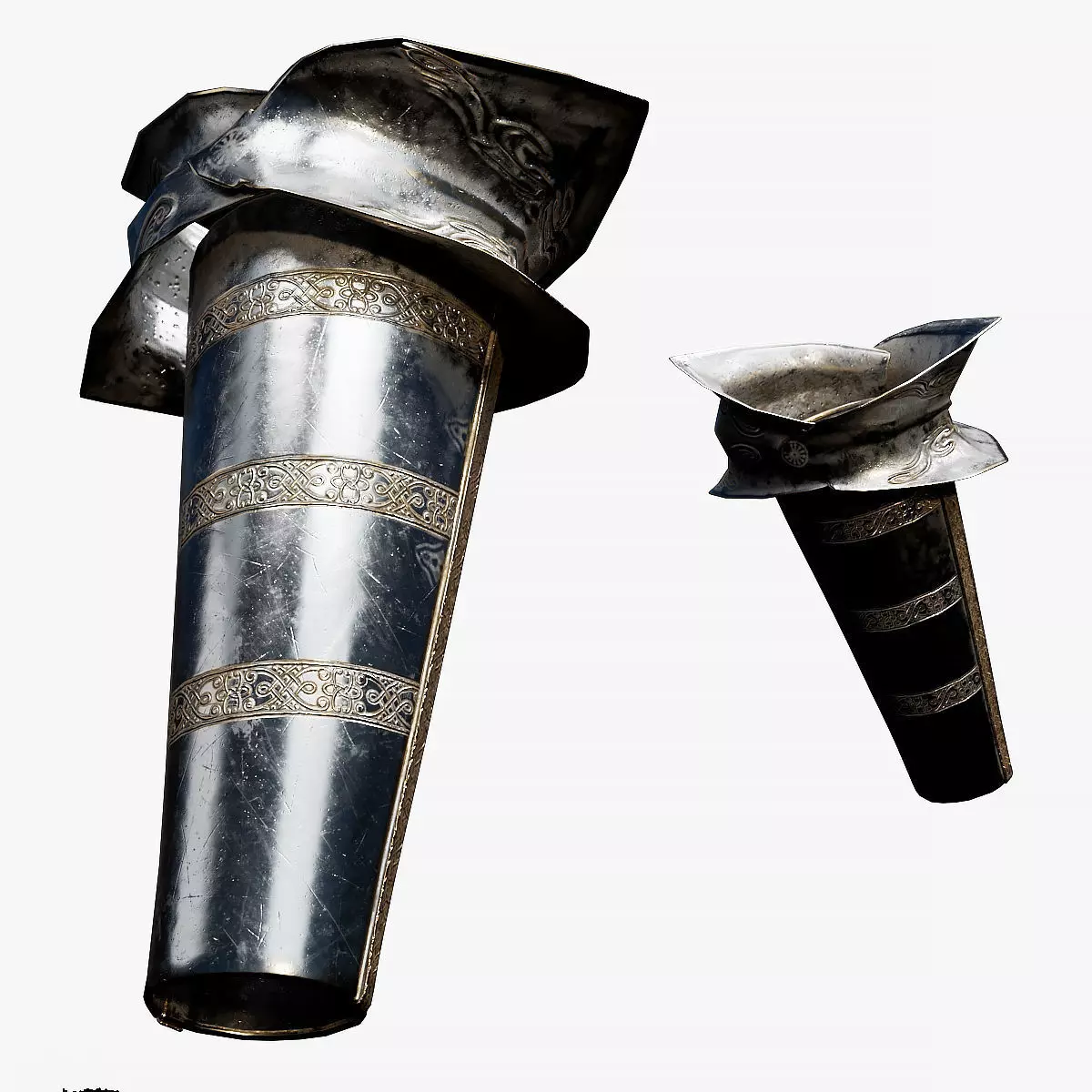 Female Knight Elbow Wrist LowPoly Low-poly 3D model_0