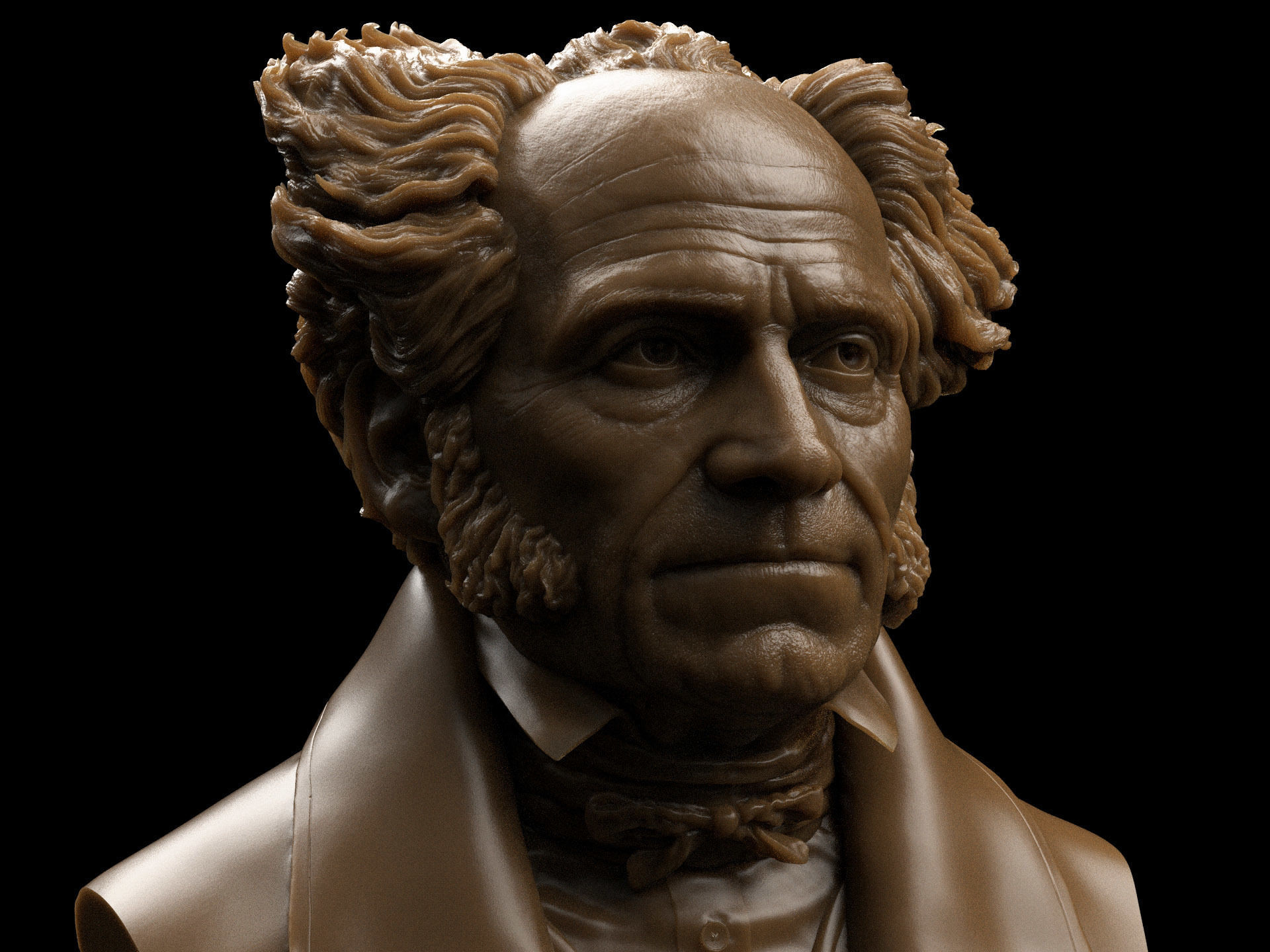 Arthur Schopenhauer Bust 3D print model_3