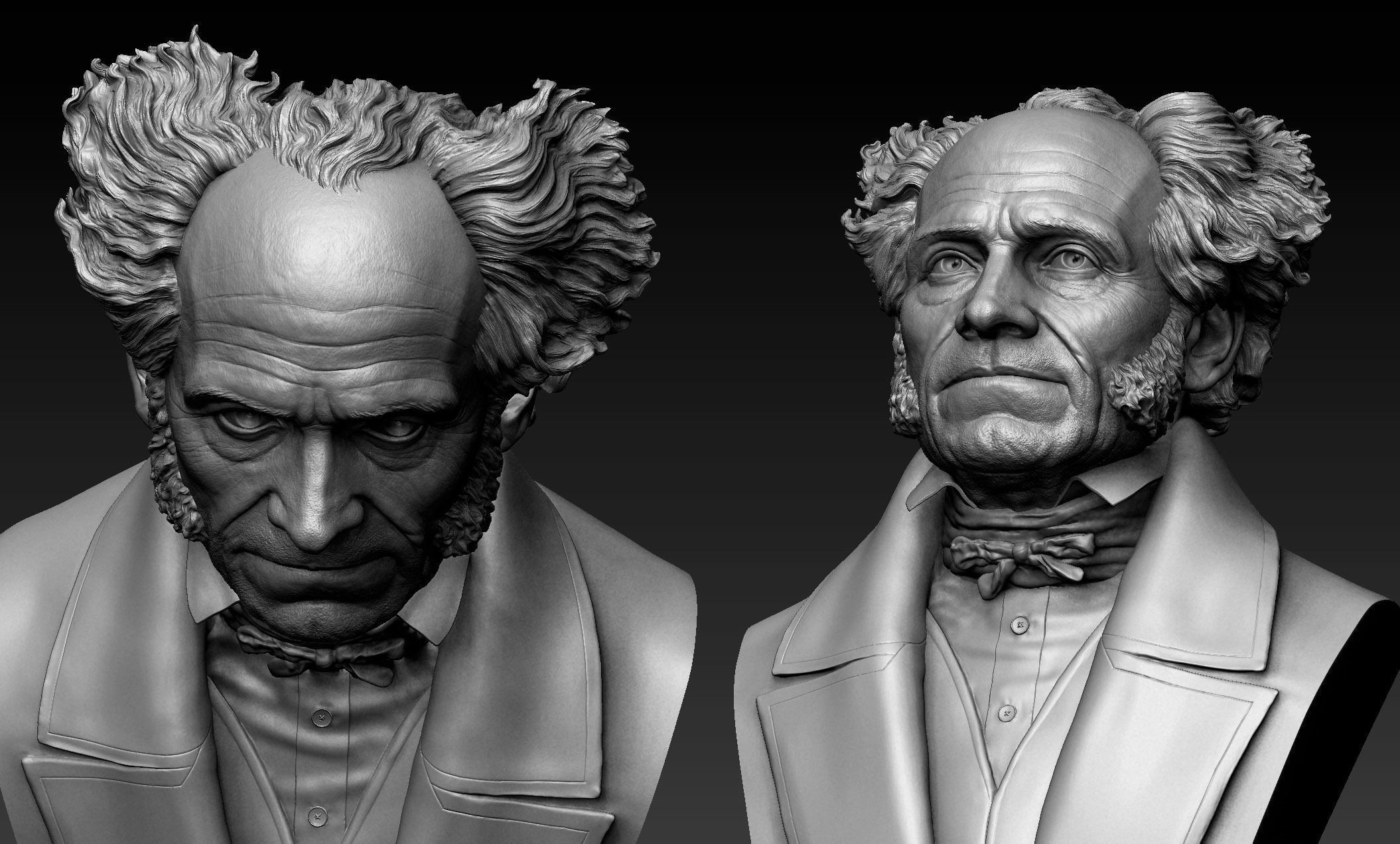 Arthur Schopenhauer Bust 3D print model_10